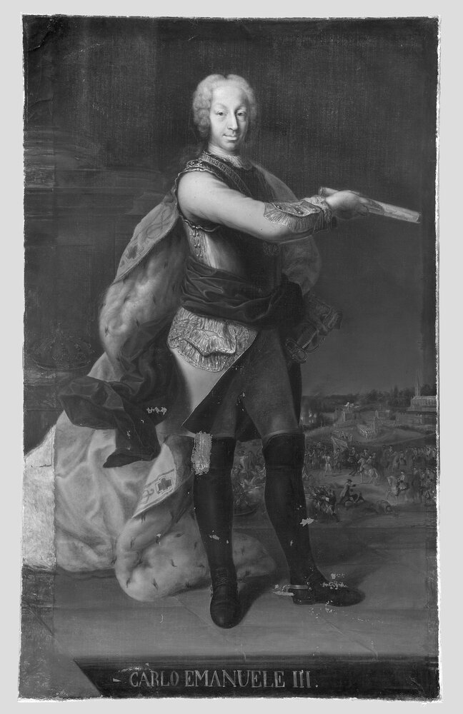 Venaria, Reggia, G. Panealbo (attr.), Portrait of Carlo Emanuele III, inv. R 6469 - infrared IR (950 nm)