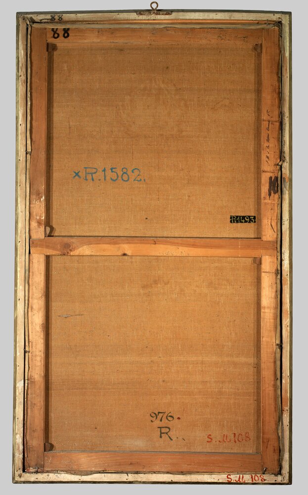 Venaria, Reggia, T. Lorenzone, Portrait of Maria Theresa of Austria-Este, inv. R 1493, verso - before restoration