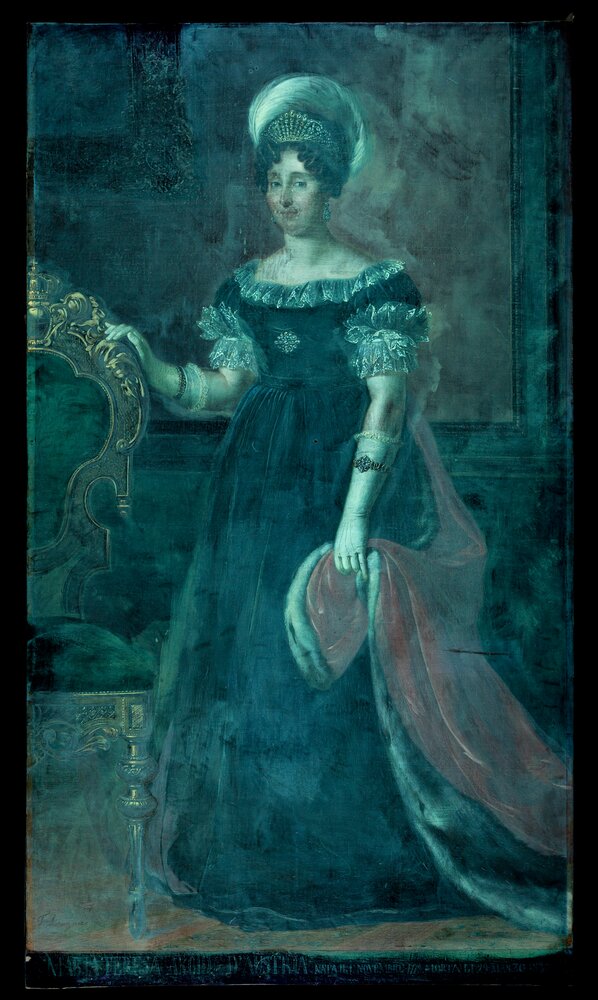 Venaria, Reggia, T. Lorenzone, Portrait of Maria Theresa of Austria-Este, inv. R 1493 - UV analysis