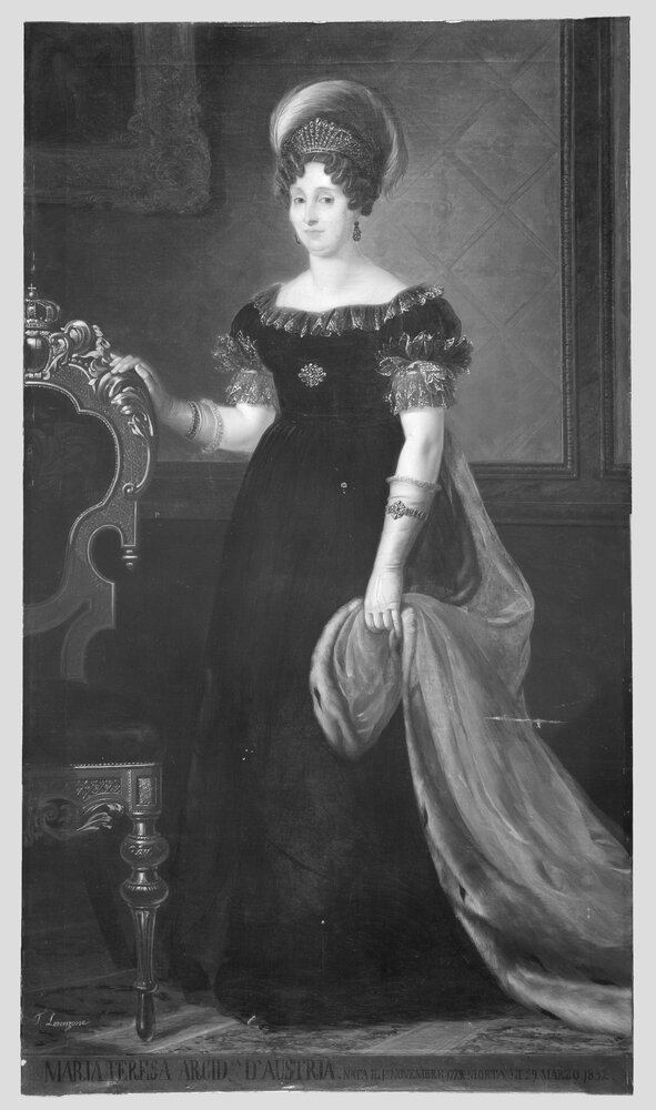 Venaria, Reggia, T. Lorenzone, Portrait of Maria Theresa of Austria-Este, inv. R 1493 - infrared IR (950 nm)