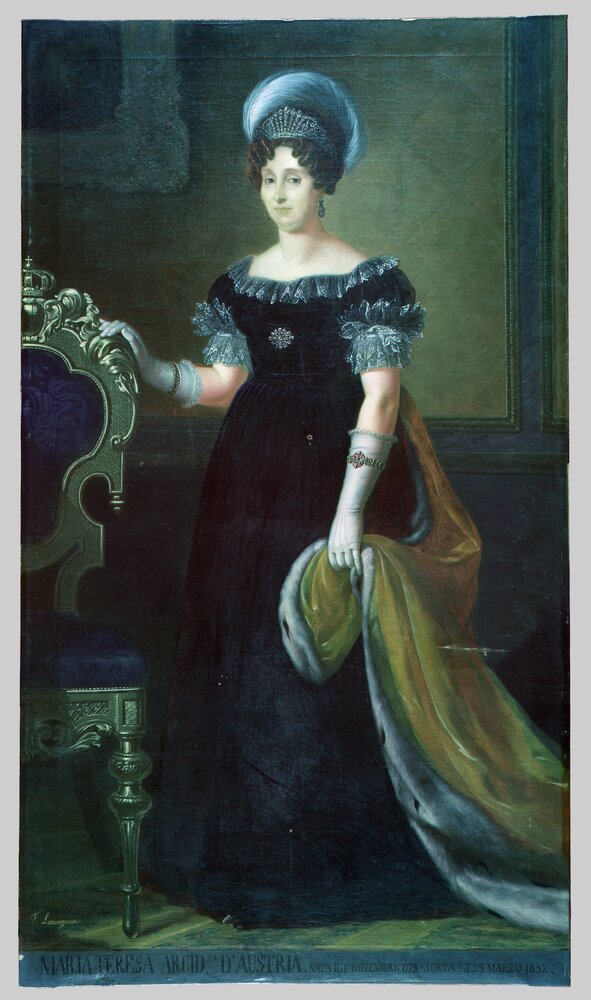 Venaria, Reggia, T. Lorenzone, Portrait of Maria Theresa of Austria-Este, inv. R 1493 - Infrared in false color (950 nm)