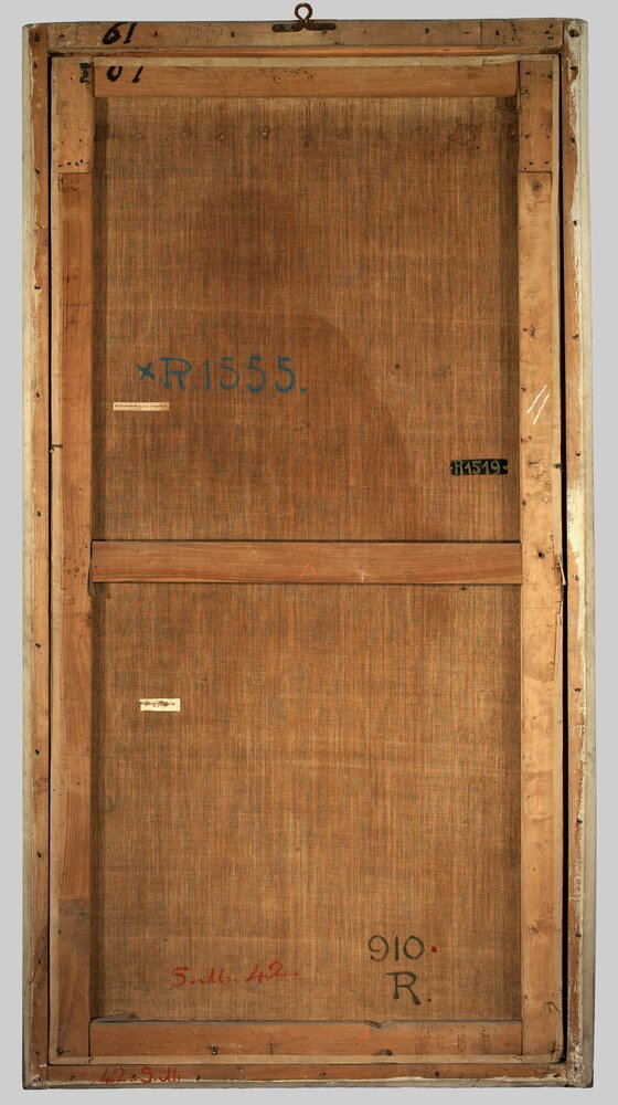 Venaria, Reggia, Portrait of Umberto III, inv. R 1519, verso - before restoration