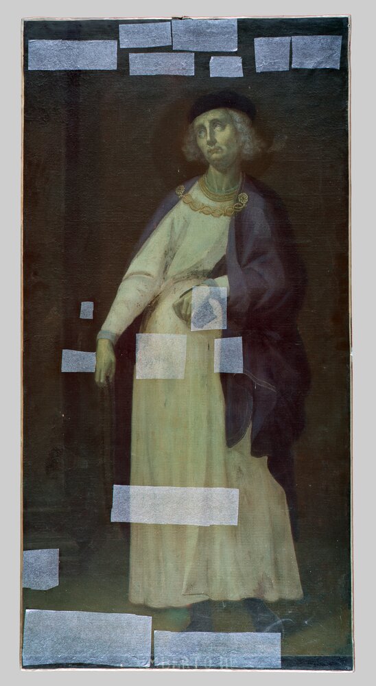 Venaria, Reggia, Portrait of Umberto III, inv. R 1519 - Infrared in false color (950 nm)