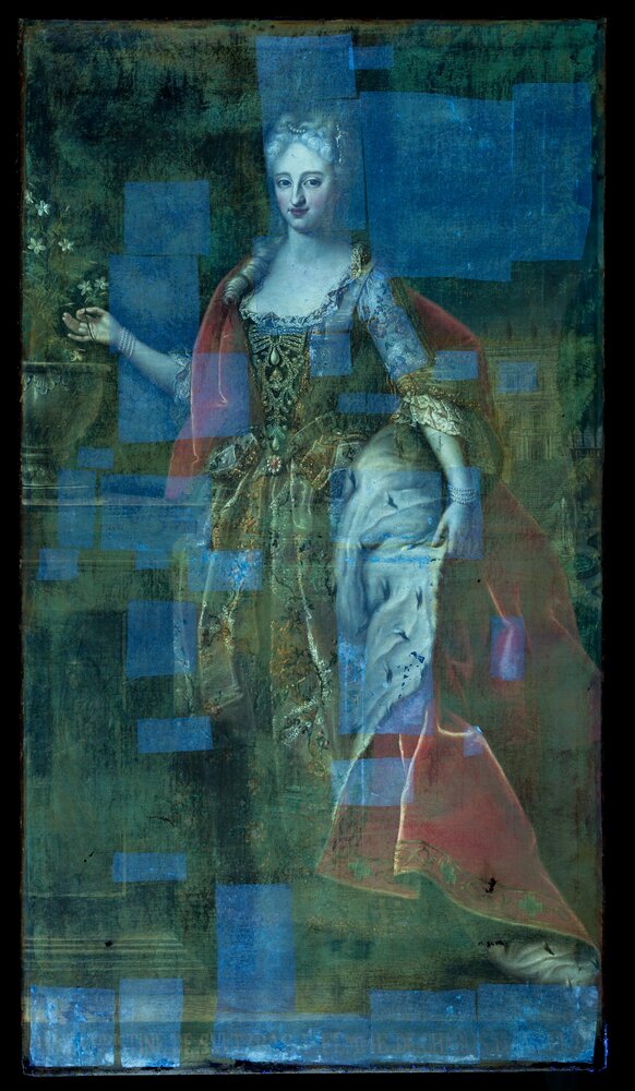 Venaria, Reggia, G. Panealbo (attr.), Ritratto di Anna Cristina di Sultzbach, inv. R 6474 - analisi UV