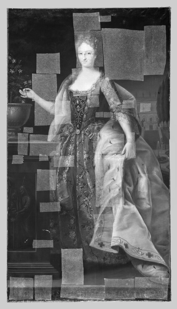 Venaria, Reggia, G. Panealbo (attr.), Ritratto di Anna Cristina di Sultzbach, inv. R 6474 - infrarosso IR (950 nm)