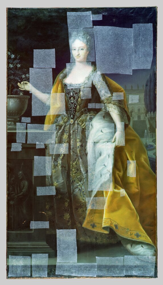 Venaria, Reggia, G. Panealbo (attr.), Ritratto di Anna Cristina di Sultzbach, inv. R 6474 - infrarosso in falso colore (950 nm)