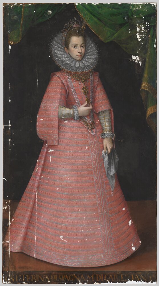 Venaria, Royal Palace, Portrait of Catherine of Habsburg, in R 5532 - during restoration, grouting