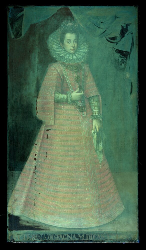 Venaria, Royal Palace, Portrait of Catherine of Habsburg, in R 5532 - UV analysis