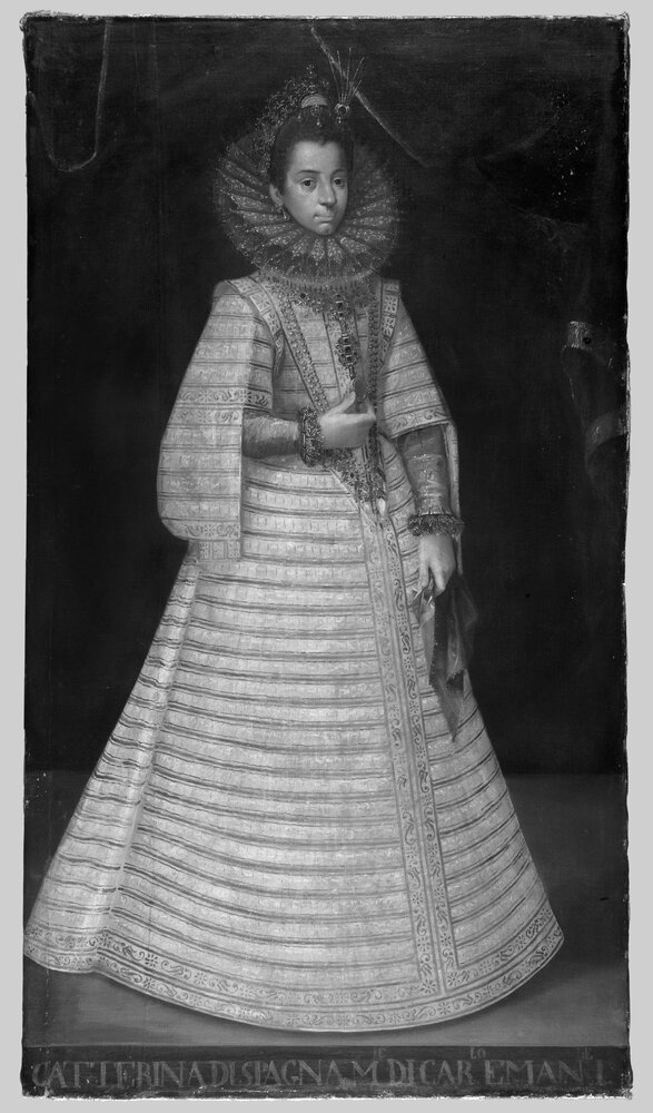 Venaria, Royal Palace, Portrait of Catherine of Habsburg, in R 5532 - infrared (950 nm)