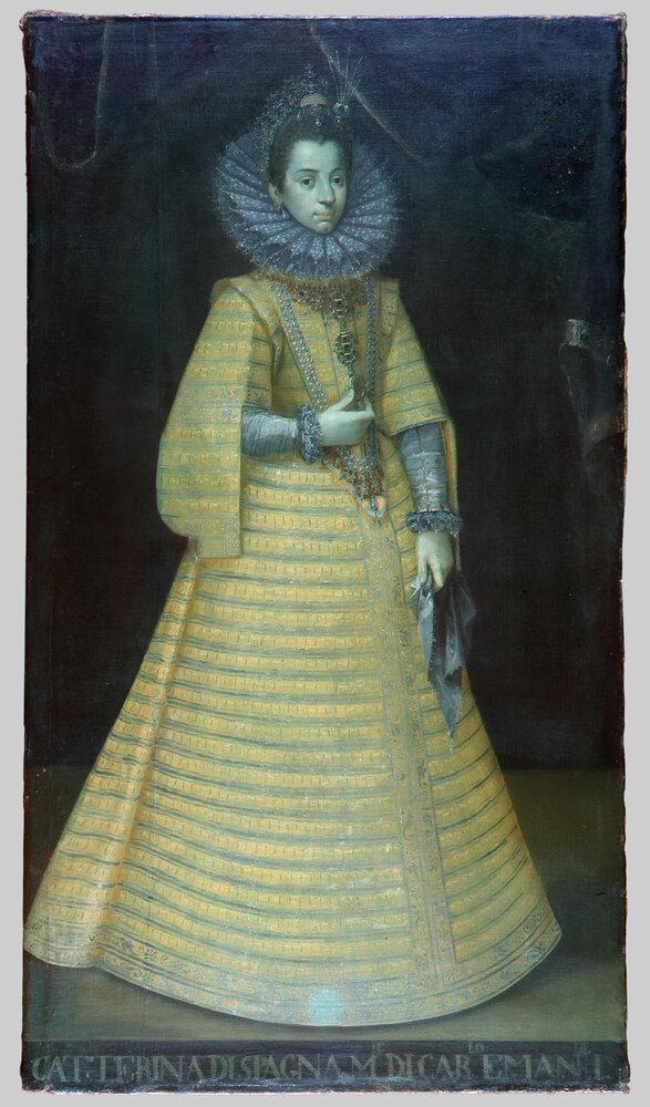 Venaria, Royal Palace, Portrait of Catherine of Habsburg, in R 5532 - infrared in false color (950 nm)