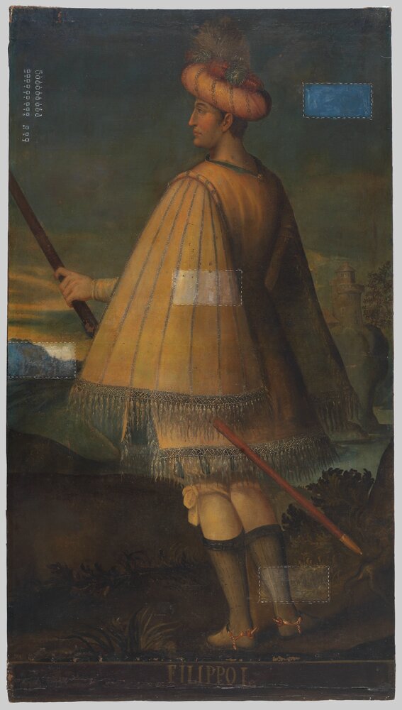 Venaria Reale, Royal Palace, Portrait of Philip I, inv. R 1515 - during restoration