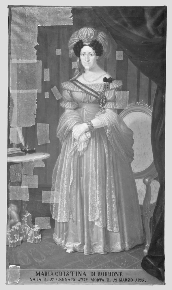 Venaria, Reggia, F. Marabotti, Portrait of Maria Cristina of Bourbon, inv. R 1369 - infrared IR (950 nm)