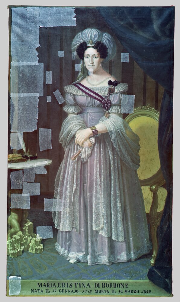 Venaria, Reggia, F. Marabotti, Portrait of Maria Cristina of Bourbon, inv. R 1369 - Infrared in false color (950 nm)