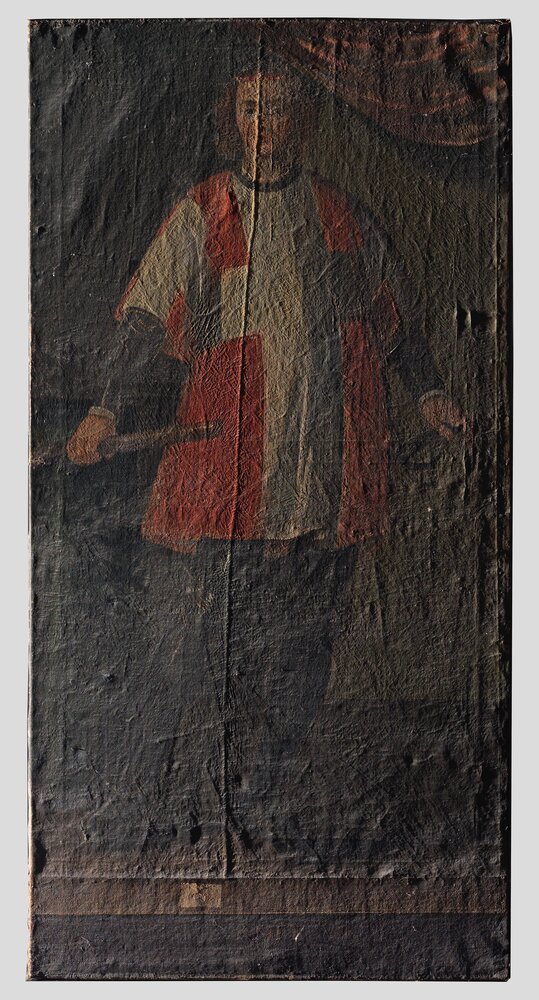 Venaria Reale, Royal Palace, Portrait of Amadeus VII, inv. R 1504 - before restoration, grazing light