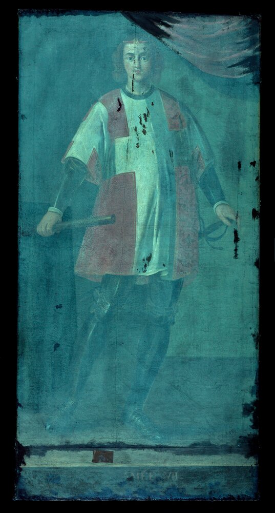 Venaria Reale, Royal Palace, Portrait of Amadeus VII, inv. R 1504 - UV analysis