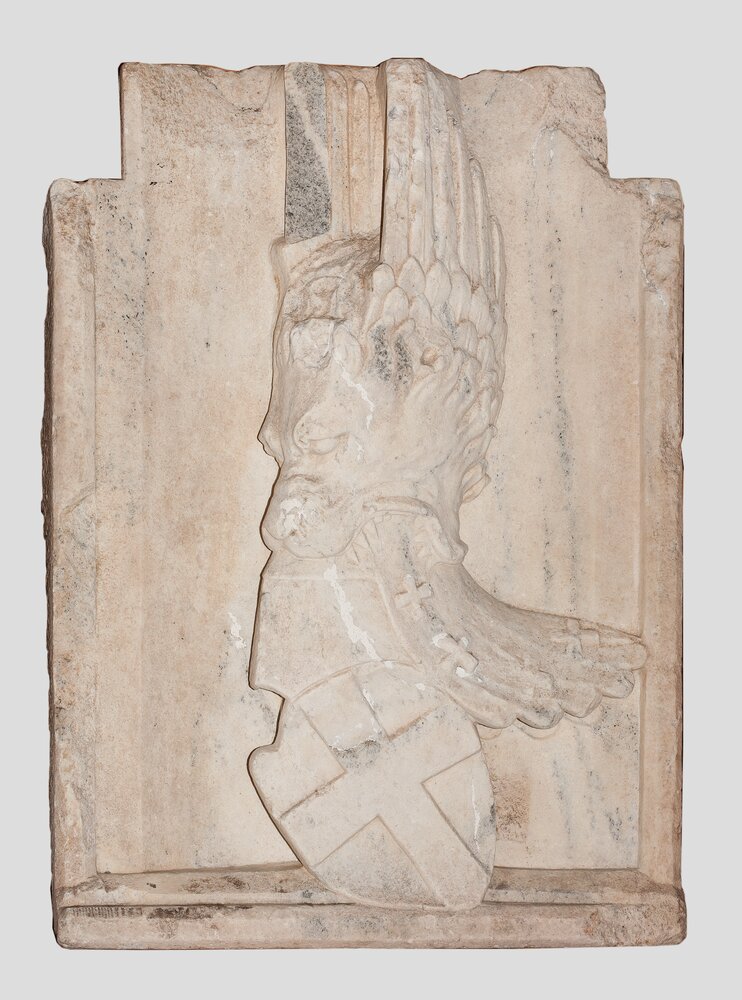 Venaria, Reggia, Stemma medievale dei duchi di Savoia, inv. R 7962 - durante il restauro