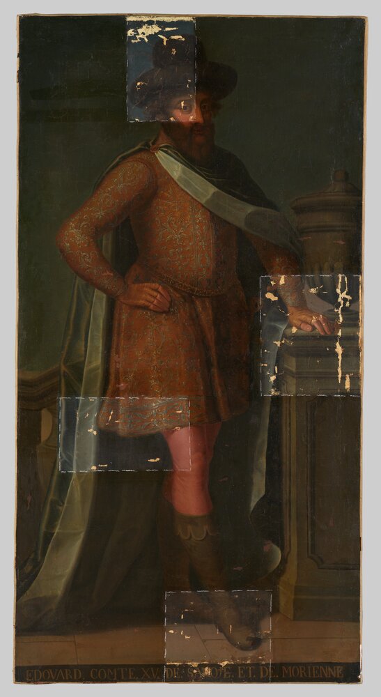 Venaria Reale, Royal Palace, Portrait of Edward, inv. R 1534 - during the restoration
