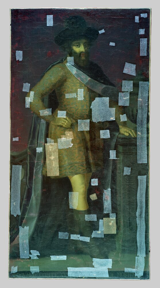 Venaria Reale, Royal Palace, Portrait of Edward, inv. R 1534 - Infrared in false color (950 nm)