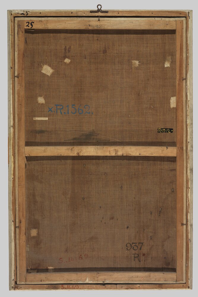 Venaria Reale, Reggia, G. Panealbo (attr.), Portrait of Amadeus VIII, inv. R 1512, verso - before restoration