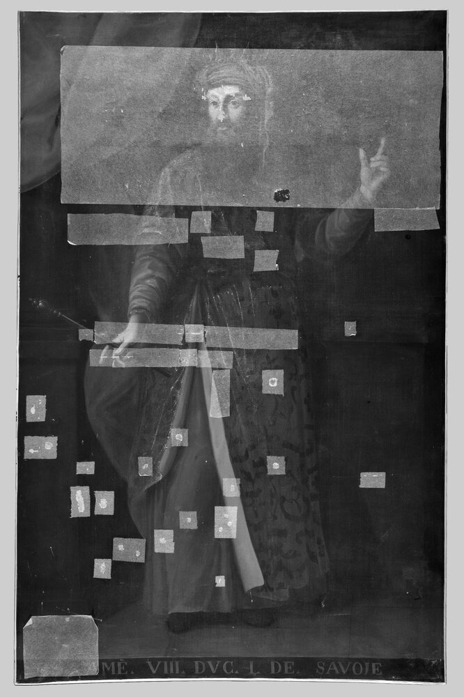 Venaria Reale, G. Panealbo (attr.), Royal Palace, Portrait of Amadeus VIII, inv. R 1512 - infrared IR (950 nm)