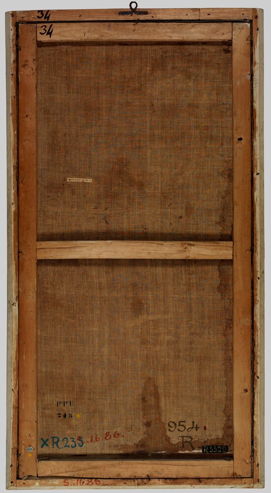 Venaria, Reggia, Portrait of Charles III, inv. R 5529, verso - before restoration