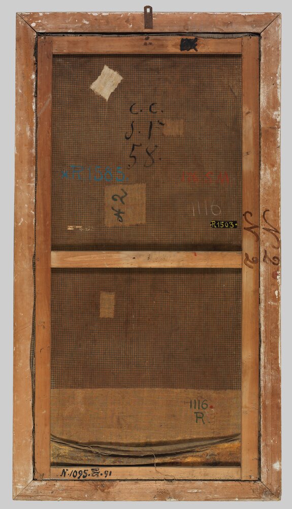 Venaria, Reggia, Ritratto di Bona di Berry, inv. R 1503, verso - prima del restauro