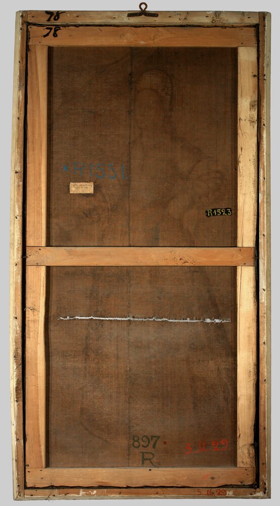 Venaria, Royal Palace, Portrait of Catherine of Bavaria, inv. R 1523, verso - before restoration