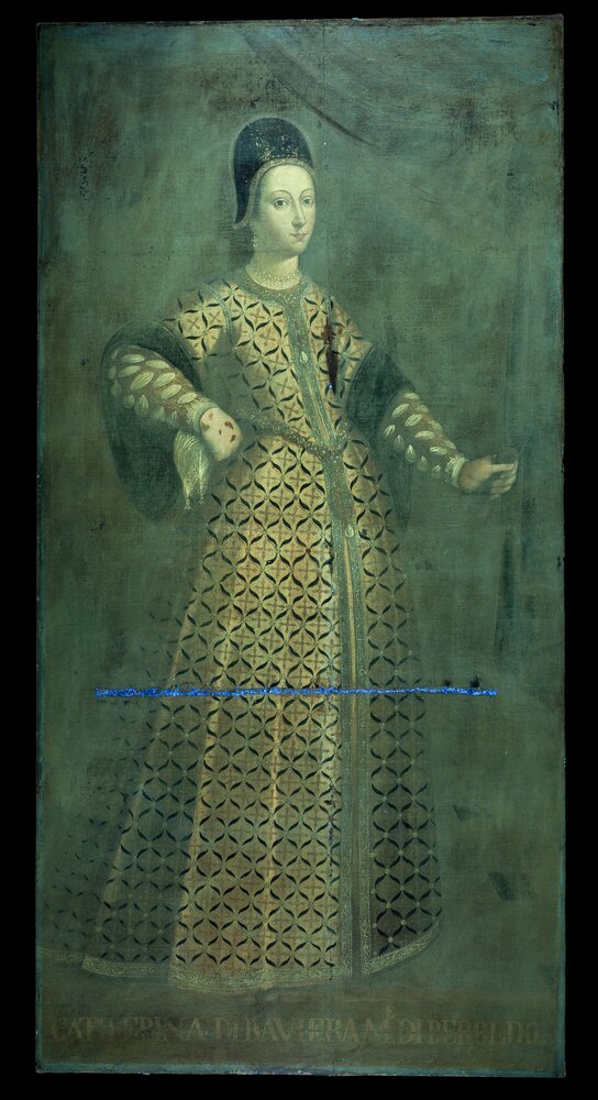 Venaria, Royal Palace, Portrait of Catherine of Bavaria, inv. R 1523 - UV analysis