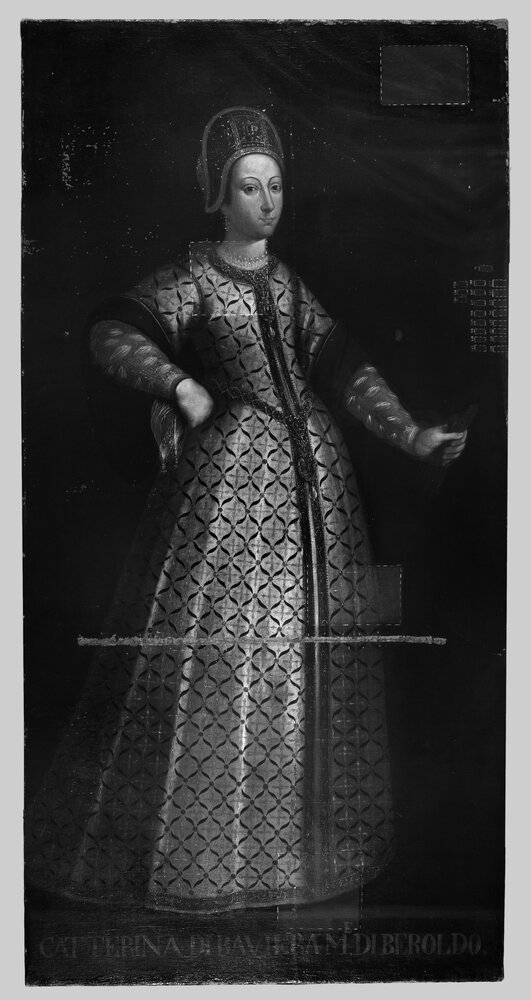 Venaria, Royal Palace, Portrait of Catherine of Bavaria, inv. R 1523 - infrared IR (950 nm)