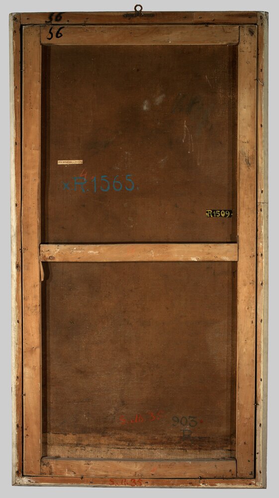 Venaria, Royal Palace, Portrait of Adelaide of Susa, inv. R 1509, verso - before restoration