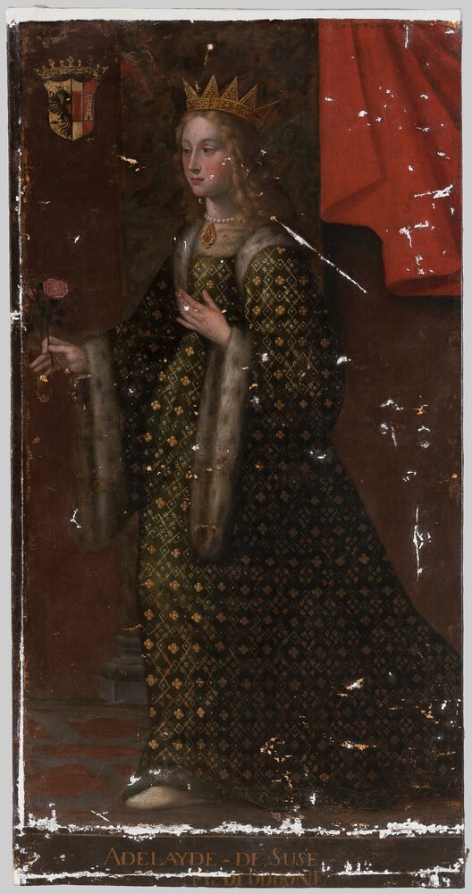 Venaria, Royal Palace, Portrait of Adelaide of Susa, inv. R 1509 - during restoration, grouting