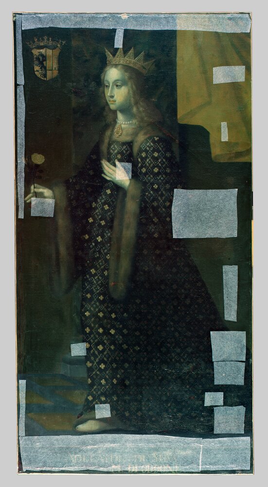 Venaria, Royal Palace, Portrait of Adelaide of Susa, inv. R 1509 - Infrared in false color (950 nm)