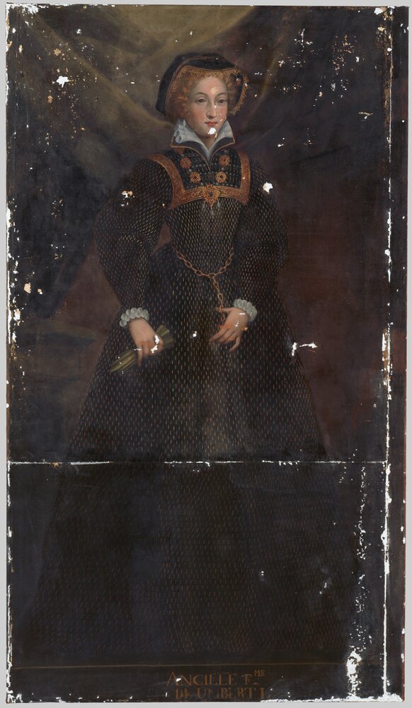 Venaria, Royal Palace, Portrait of Ancilla, inv. R 1507 - during restoration, grouting