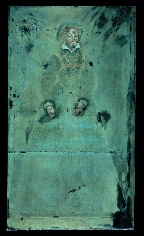 Venaria, Royal Palace, Portrait of Ancilla, inv. R 1507 - UV analysis