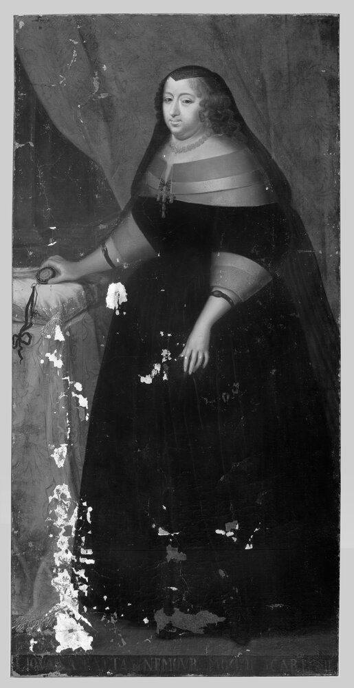 Venaria, Reggia, G. Panealbo (attr.), Portrait of Maria Giovanna Battista di Nemours, inv. R 6476 - infrared IR (950 nm)