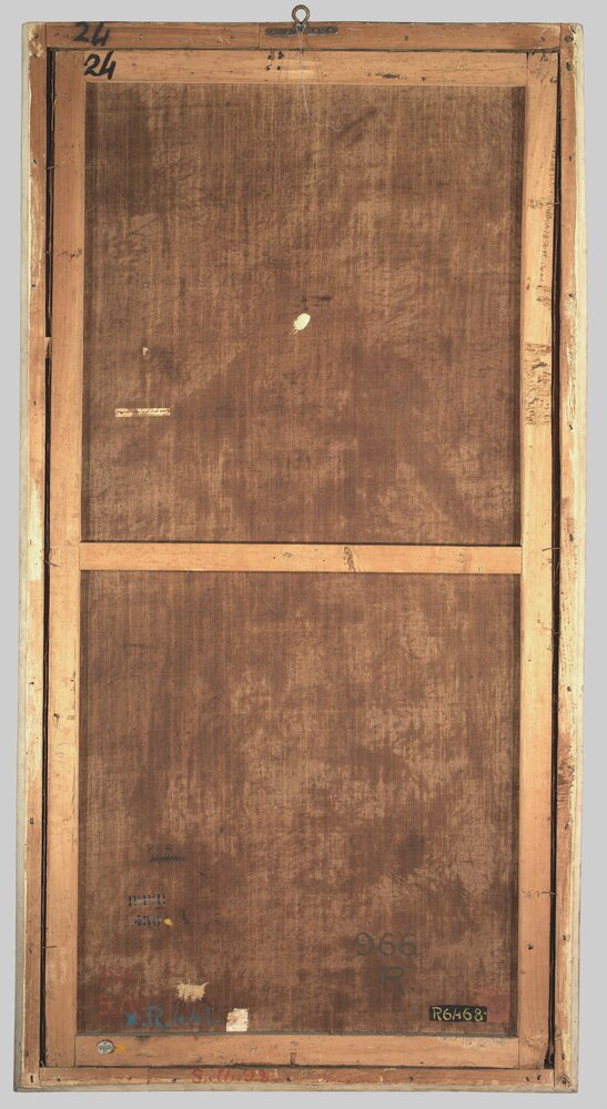 Venaria, Reggia, G. Panealbo (attr.), Portrait of Anna d'Orleans, inv. R 6468, verso - before restoration