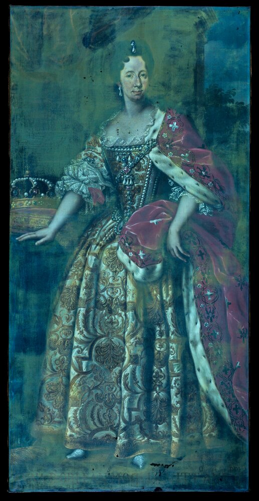 Venaria, Reggia, G. Panealbo (attr.), Portrait of Anna d'Orleans, inv. R 6468 - UV analysis