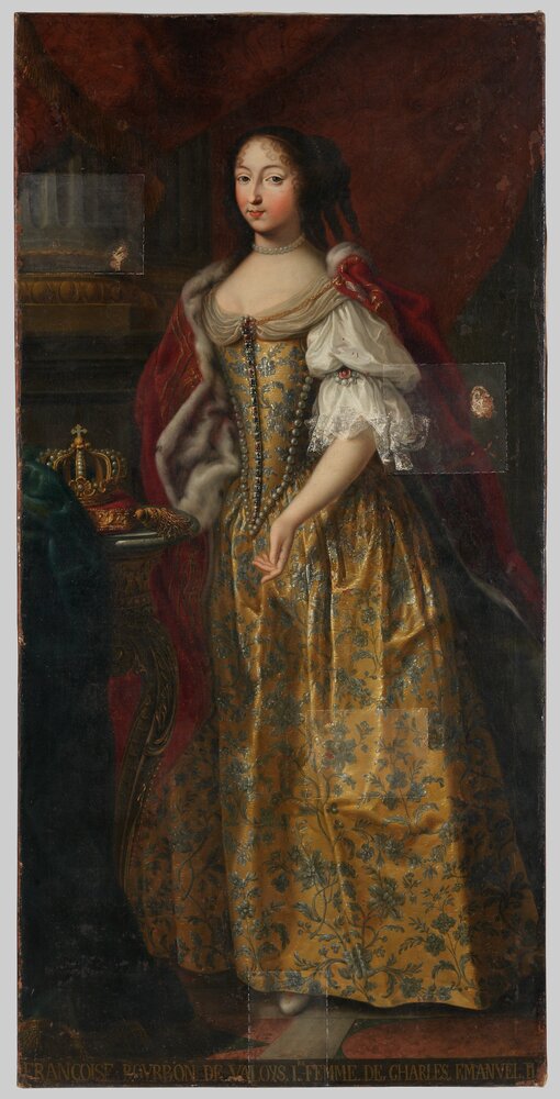 Venaria, Reggia, Portrait of Francesca Borbone di Valois, inv. R 6478 - during restoration