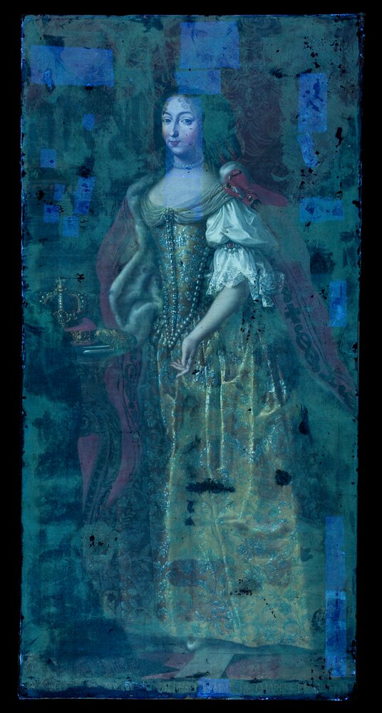Venaria, Reggia, Portrait of Francesca Borbone di Valois, inv. R 6478 - UV analysis