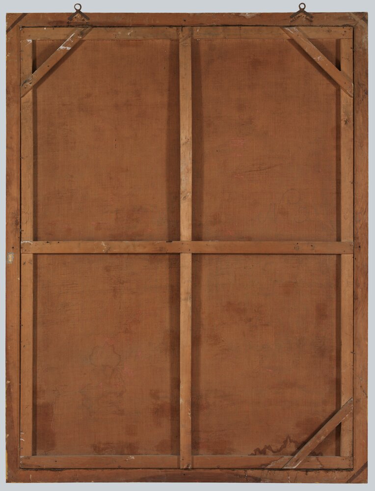 Venaria Reale, Reggia di Venaria, M. G. B. Clementi (Clementina), Ritratto di Vittorio Amedeo II, verso - prima del restauro