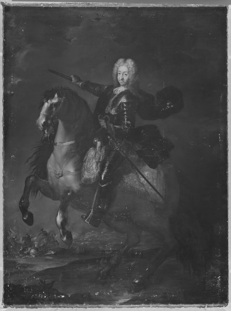 Venaria Reale, Reggia di Venaria, M. G. B. Clementi (Clementina), Ritratto di Vittorio Amedeo II - infrarosso IR (950 nm)