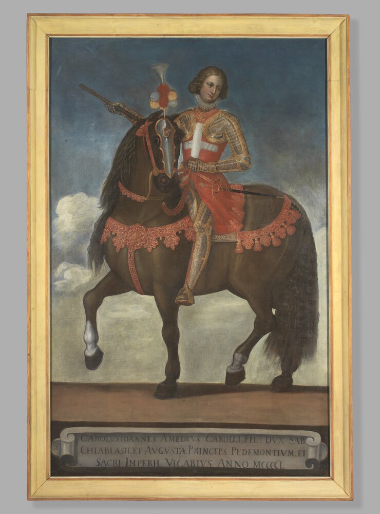 Moncalieri, Castle, Equestrian Portrait of Carlo Giovanni Amedeo di Savoia, inv. 300 - after restoration