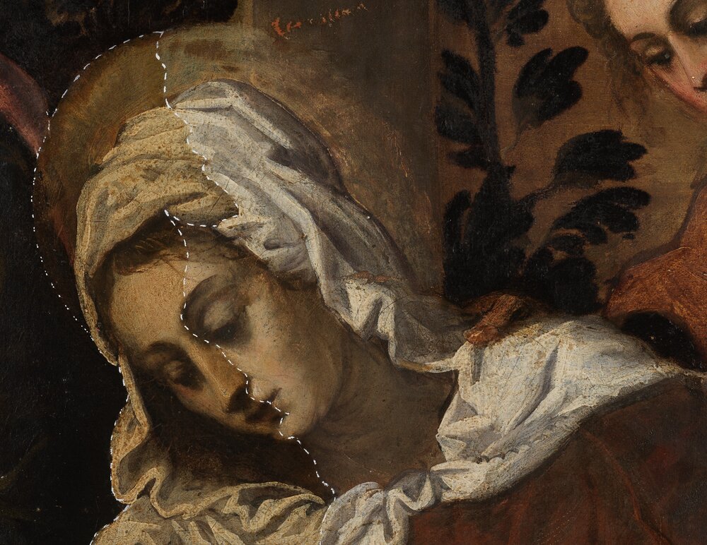 Padova, Musei Civici - Museo d'arte medievale e moderna, J. Robusti (Tintoretto), Crocifissione - durante il restauro