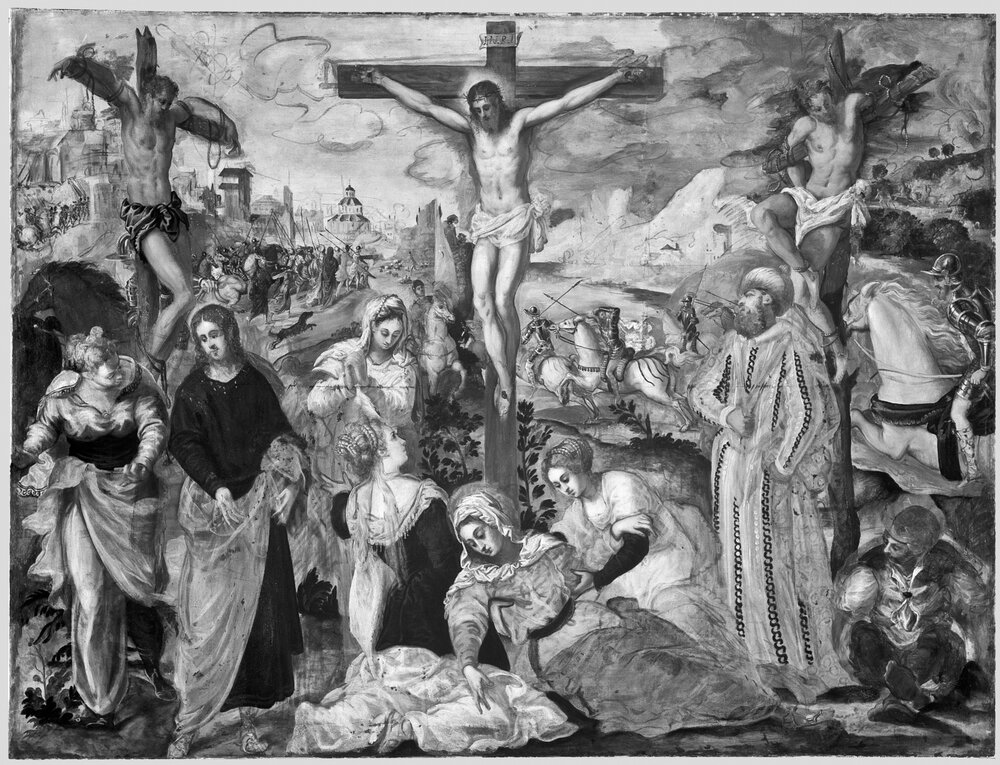 Padova,  Musei Civici - Museo d'arte medievale e moderna, J. Robusti (Tintoretto), Crocifissione - riflettografia infrarossa IR (950nm)