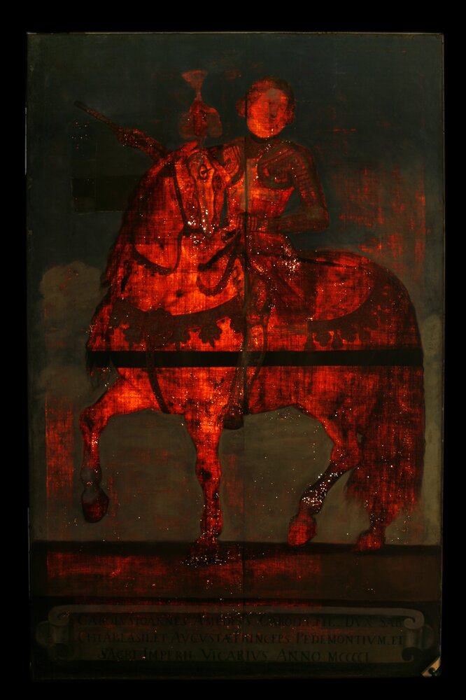 Moncalieri, Castle, Equestrian Portrait of Carlo Giovanni Amedeo di Savoia, inv. 300 - backlight