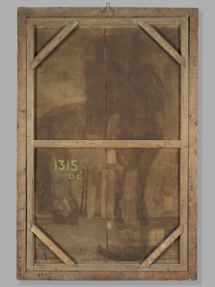 Moncalieri, Castle, Equestrian portrait of Philip of Savoy, Duke of Achaia, inv. 298, verso - before restoration