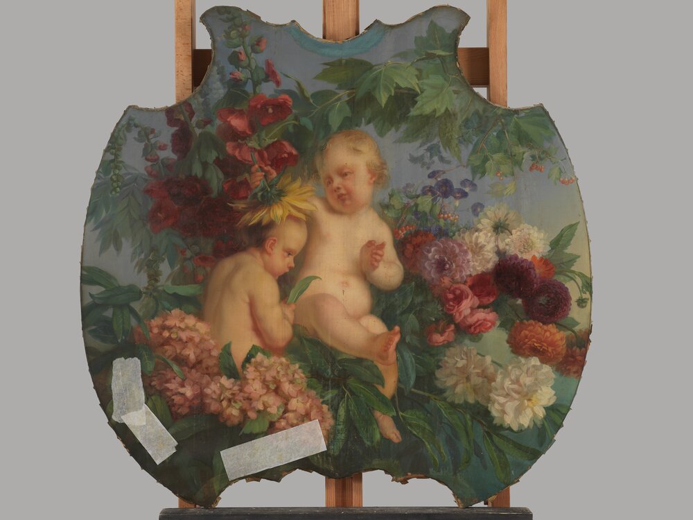 22-mc07c-TE-2012_Moncalieri, Castello, A. e G. Ferri, Putti scherzanti (soprapporte), inv. 413
