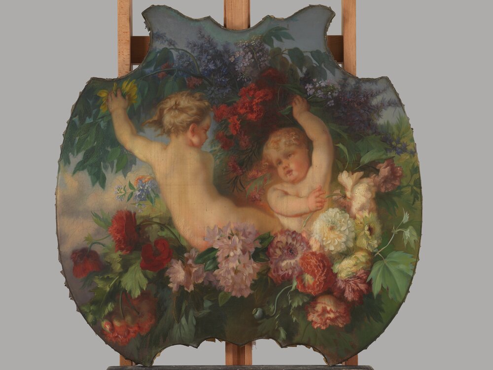 22-mc07a-TE-2012_Moncalieri, Castello, A. e G. Ferri, Putti scherzanti (sovrapporta), inv. 411