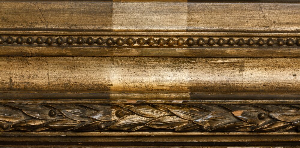 Moncalieri, Castello, F. Petiti, Landscape, inv. 529 S.M., frame - during restoration