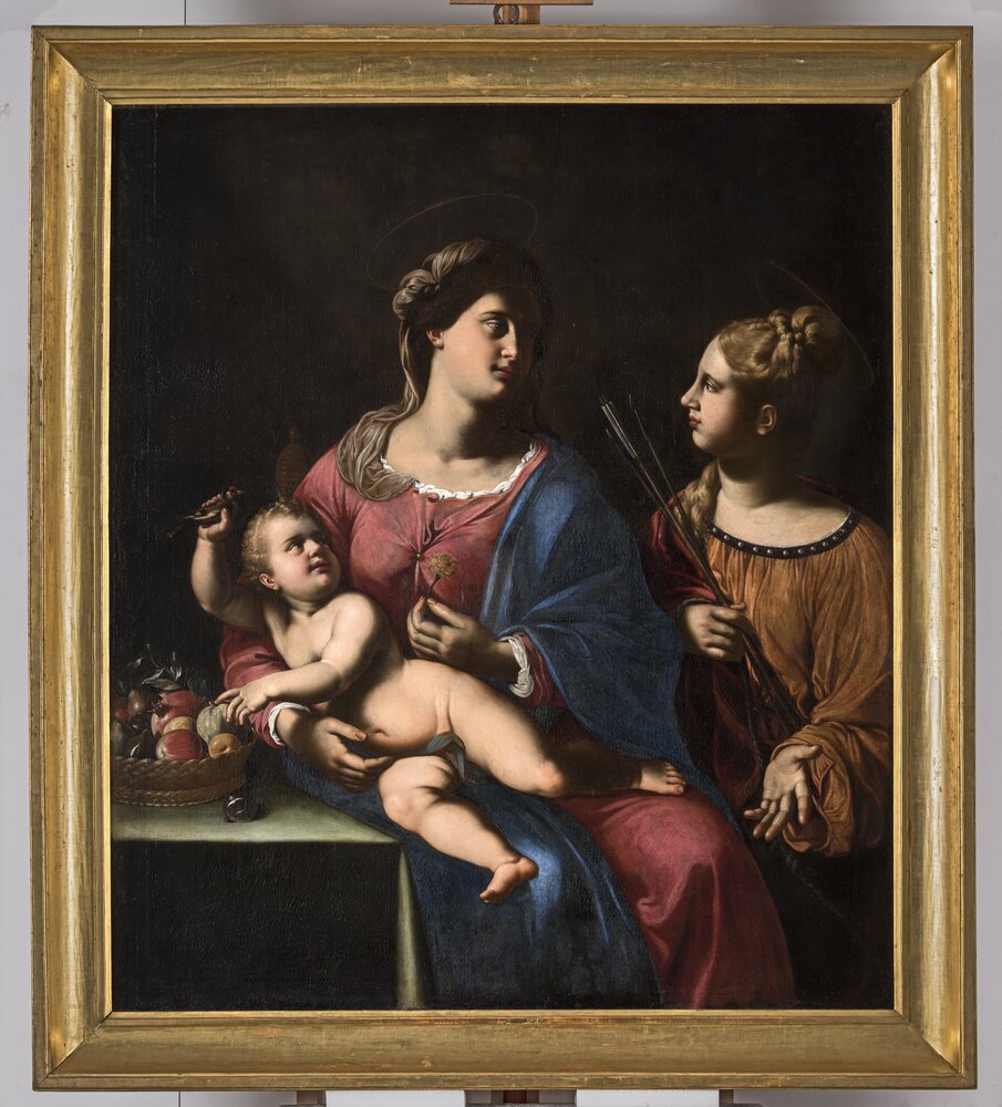Moncalieri, Castello, A. Gramatica, Madonna con Bambino e S. Cristina, inv. 136 - dopo il restauro